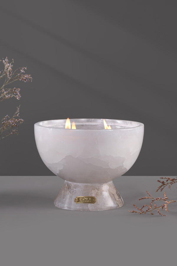 Alabaster Allure - Marble Footed Bowl Candle | Autumn Aura