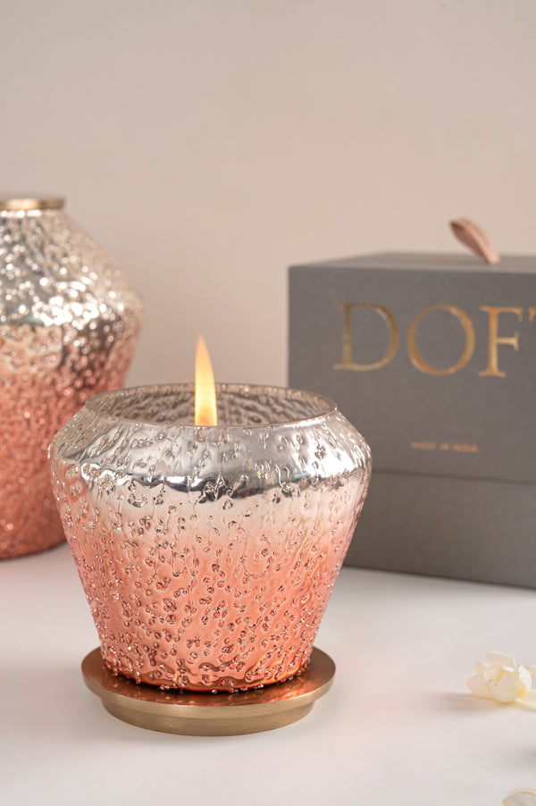 Shimmer Crinkle | Lid Jar Candle | Rose Gold