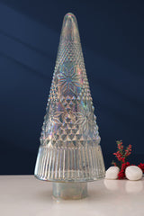 Frosted Cut Glass LED Christmas Tree | Set of 3