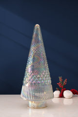 Frosted Cut Glass LED Christmas Tree | Set of 3