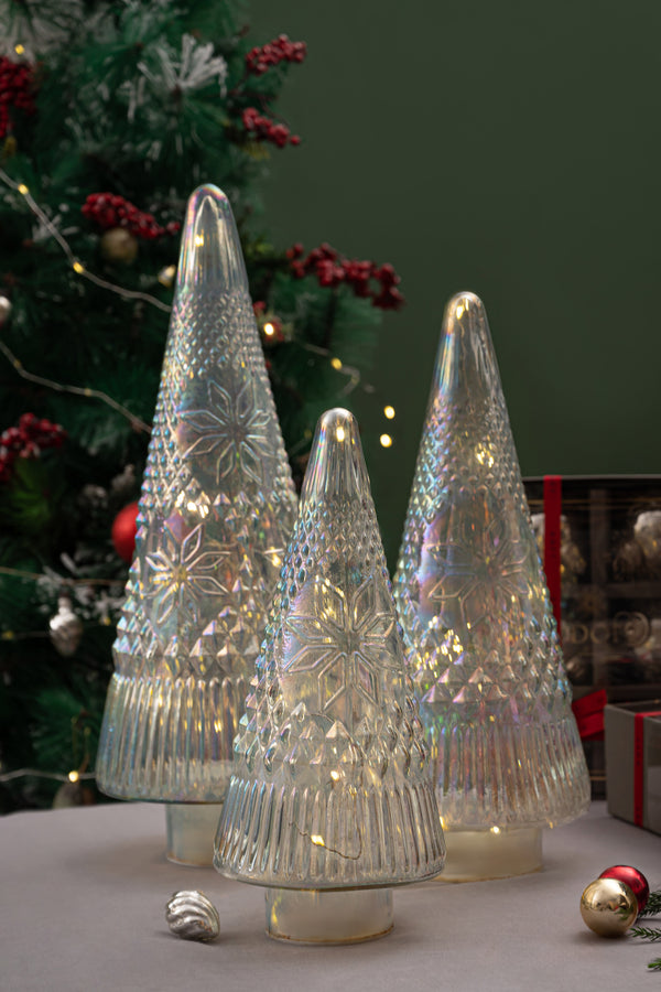 Frosted Cut Glass LED Christmas Tree