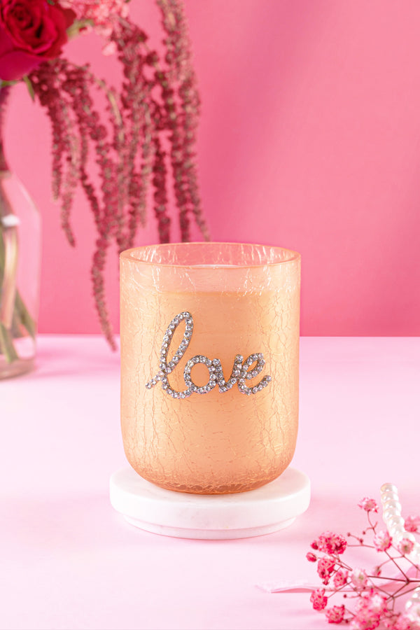 Embrace Bejeweled Glass Candle | Love