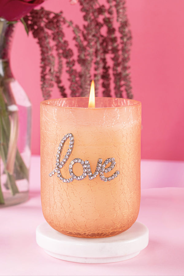 Embrace Bejeweled Glass Candle | Love