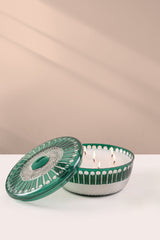 Royal - Lid Bowl Candle | Green | White Amber & Tonka