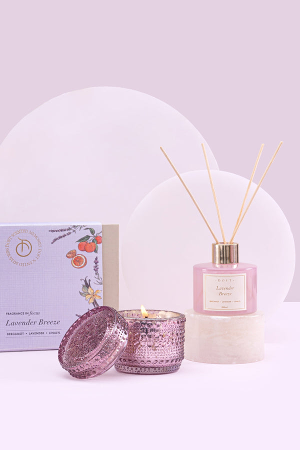 Diffuser & Trinket Jar candle set | Lavender Breeze | Scented Candle