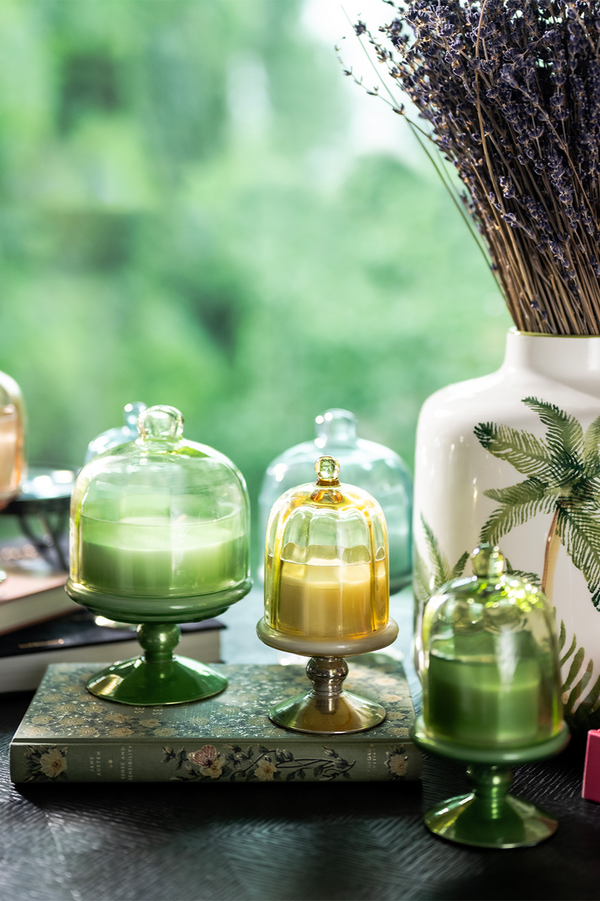 Sundance Aura | Footed Bell Jars | Green