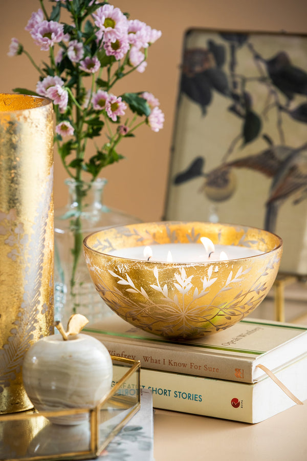 Gilded Fleurette Bowl | Gold | Sparkling Citrus