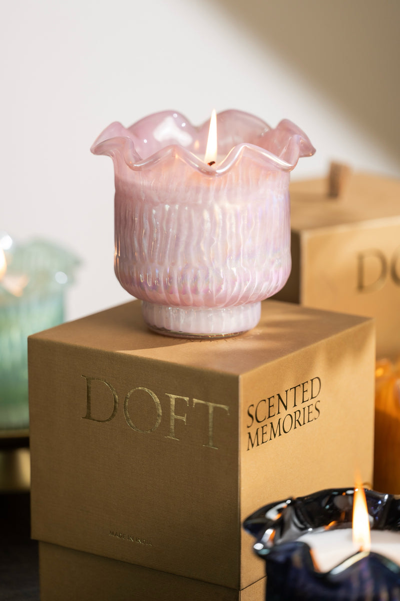 Flower Cut Votive | Pink | Lavender Breeze