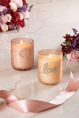 Embrace Bejeweled Glass Candle | Sacred Hearts