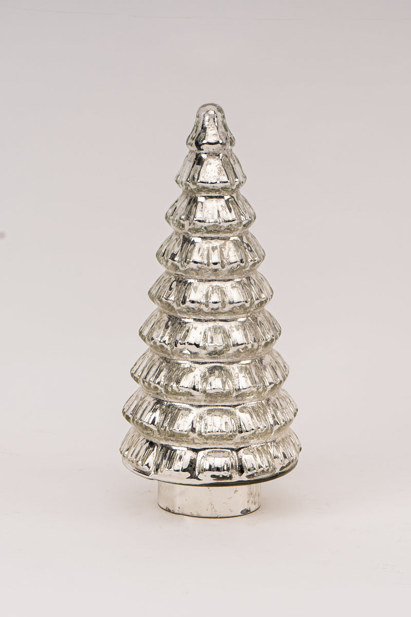 Silver | Led Fitted Glass Christmas Tree