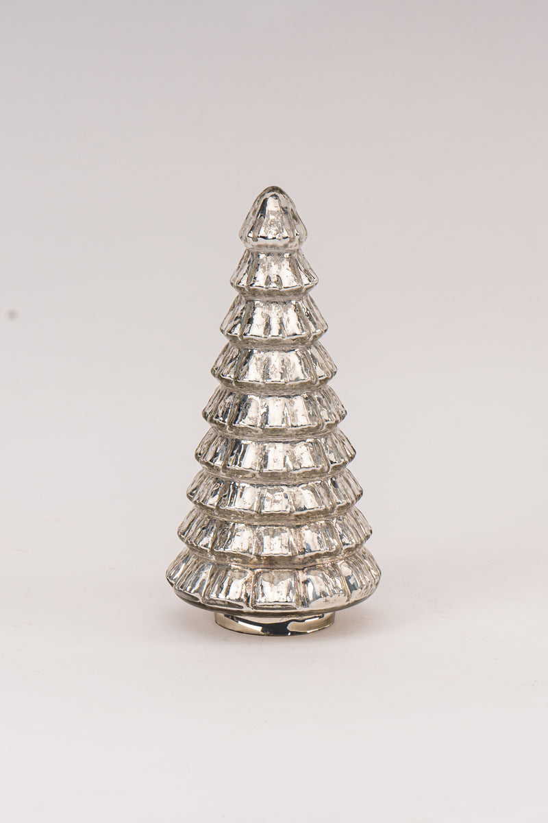 Silver | Led Fitted Glass Christmas Tree