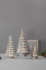 Silver | Led Fitted Glass Christmas Tree