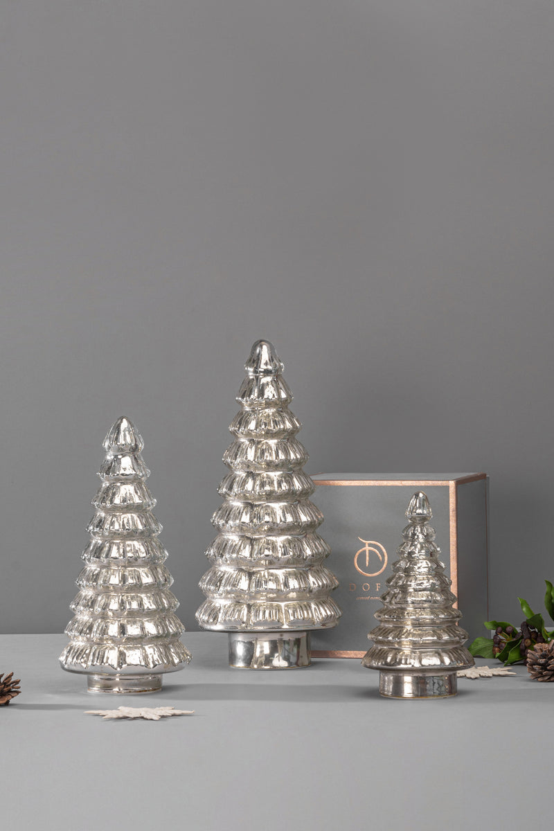 Silver | Led Fitted Glass Christmas Tree